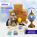 DIY Aegean color theme mosaic table lamp home kit with glass beads and lamp base, best seller